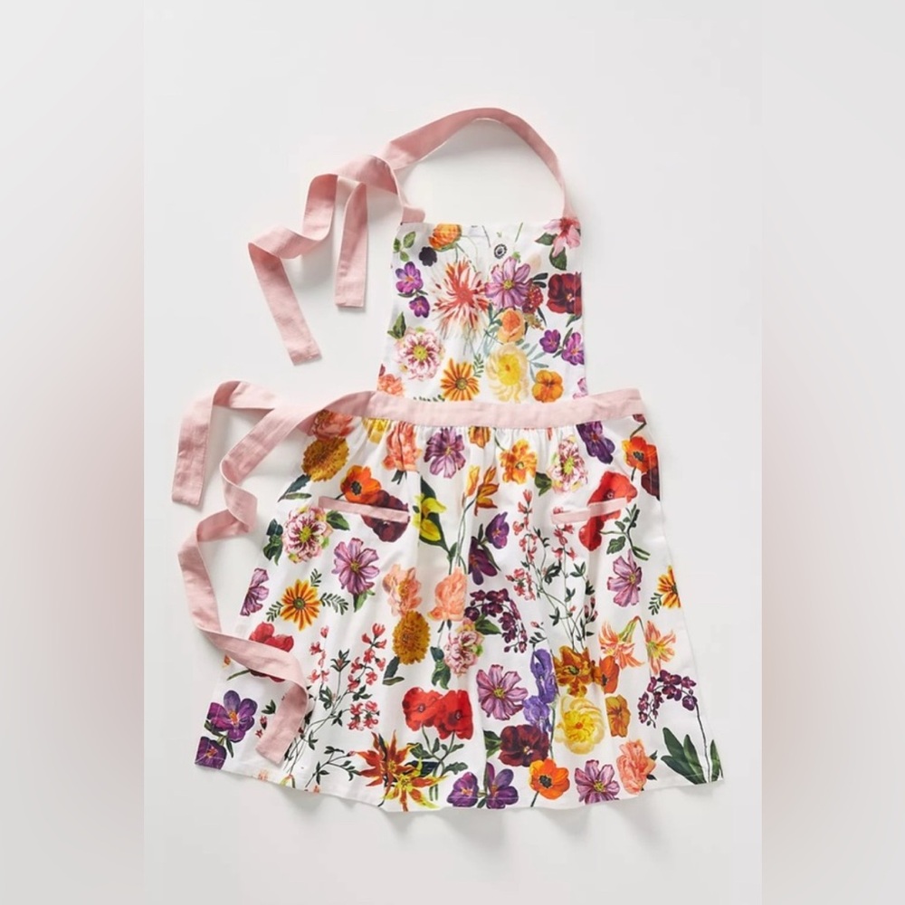Nathalie Lete Anthropologie Helena Floral Apron Flowers Poppies NWT Cottagecore